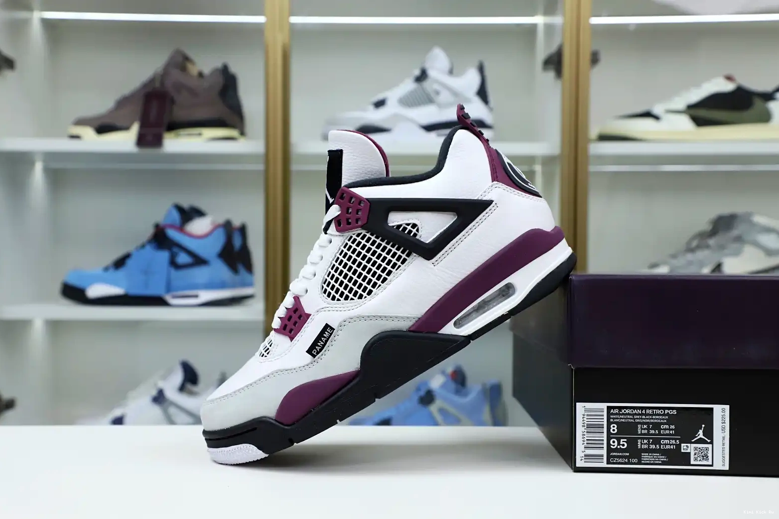 Kimikick X JORDAN 'BORDEAUX' AIR 4 PARIS RETRO SAINT-GERMAIN AIR JORDAN 0729
